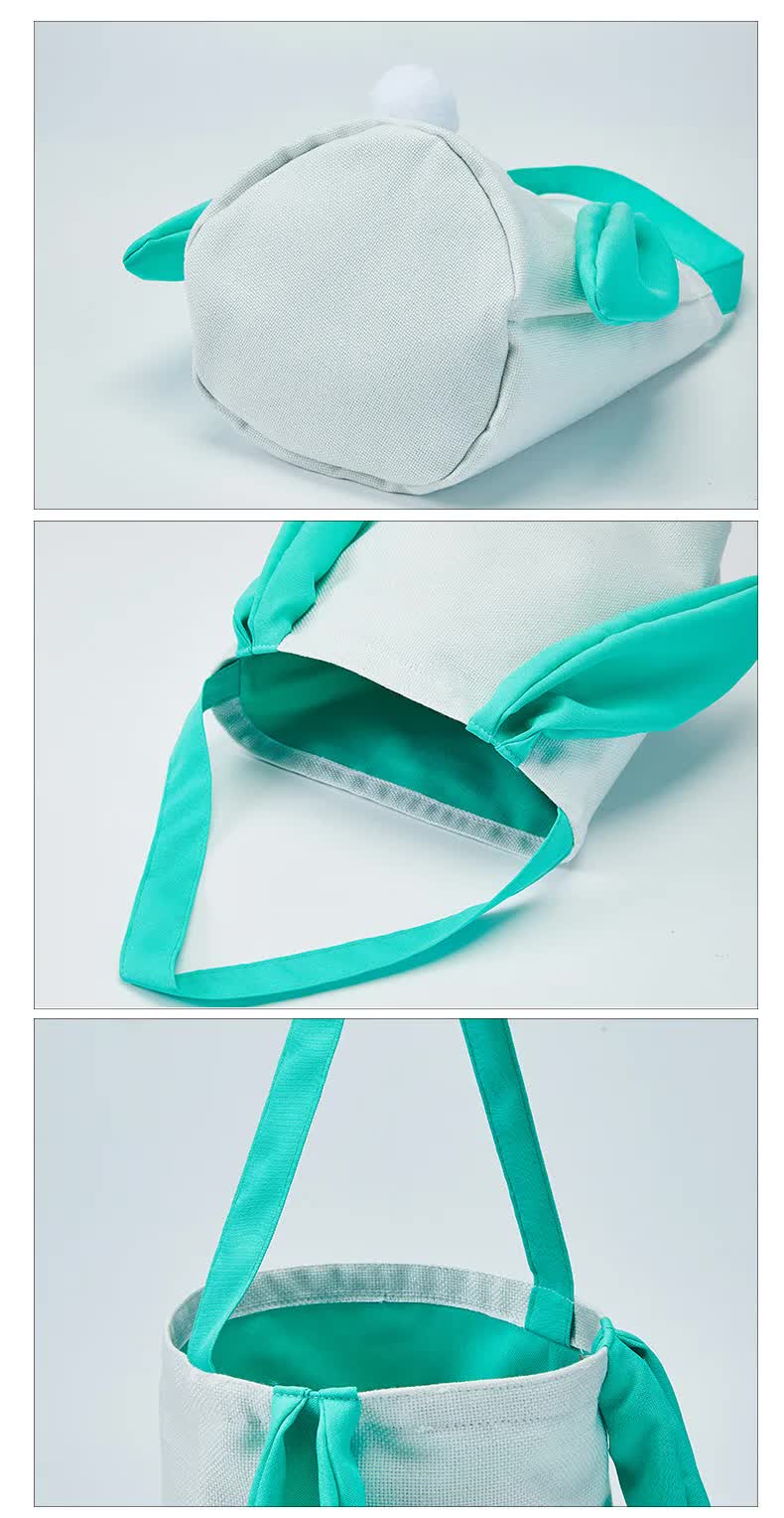 Purple Adorable Easter Bunny Ear Tote Bag - Stylish Rabbit-Themed Candy Bag